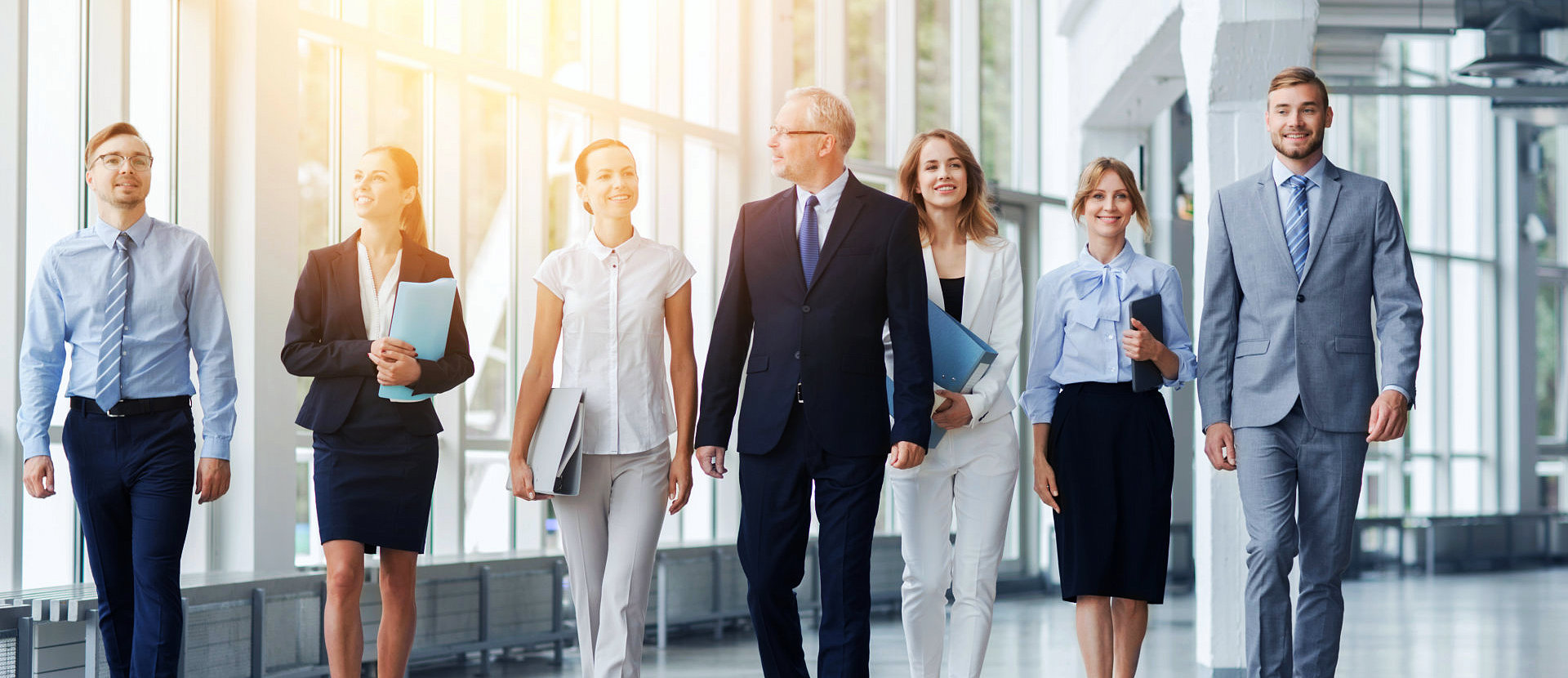 business team walking